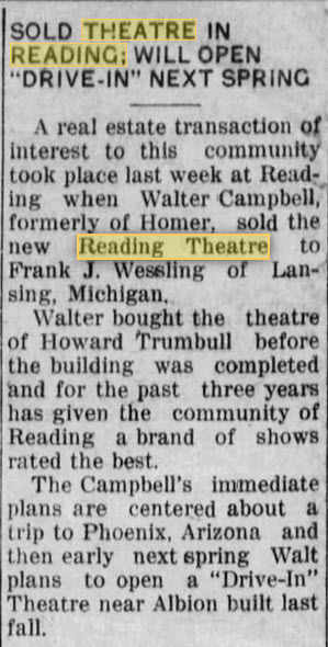 Reading Theatre - Jan 12 1950 Changes Hands Again
